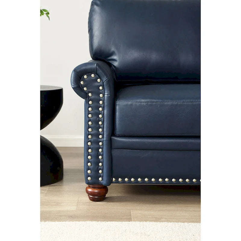 82.68 3-Seater Sofa PU Leather Sofa with Storage, Solid Wood And Metal Frame, 6-Leg Support, Under-Seat Storage Boxes