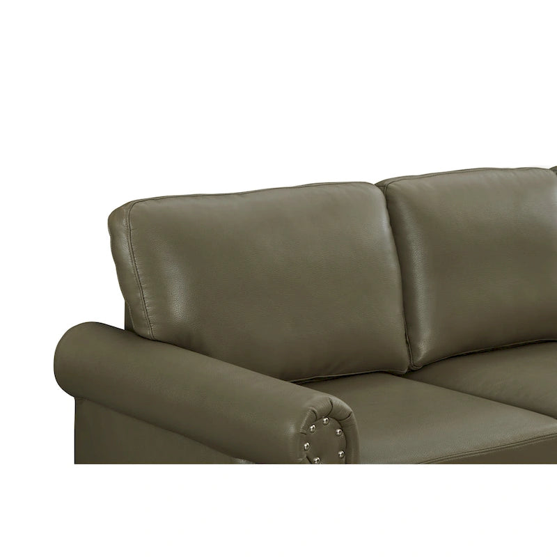 82.68 3-Seater Sofa PU Leather Sofa with Storage, Solid Wood And Metal Frame, 6-Leg Support, Under-Seat Storage Boxes