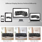 Black 84 Modular Chenille 5-Seat Corner Sectional Sofa Set with 2 Cushions, Great for Living Spaces or Apartments