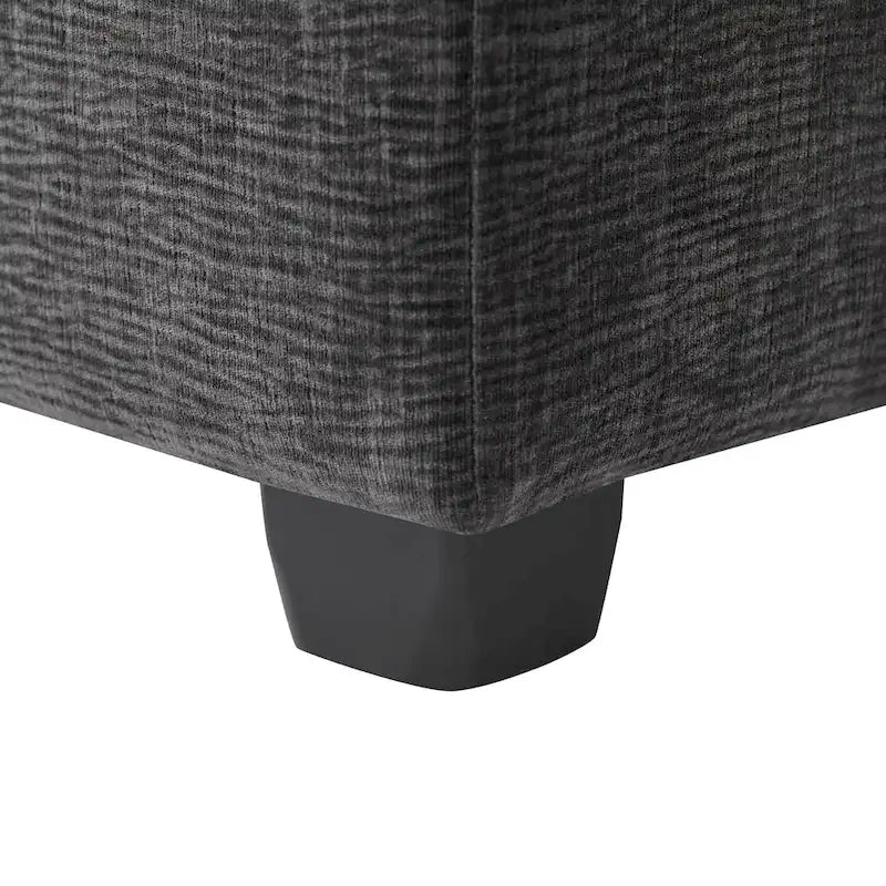 Black 84 Modular Chenille 5-Seat Corner Sectional Sofa Set with 2 Cushions, Great for Living Spaces or Apartments