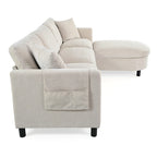 107.87 Removable Cushion 4-Seat Sectional Sofa with Movable Ottoman