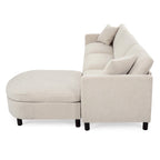 107.87 Removable Cushion 4-Seat Sectional Sofa with Movable Ottoman