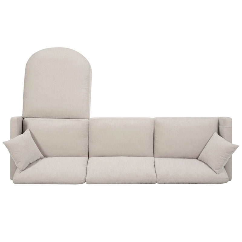 107.87 Removable Cushion 4-Seat Sectional Sofa with Movable Ottoman