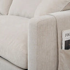 107.87 Removable Cushion 4-Seat Sectional Sofa with Movable Ottoman