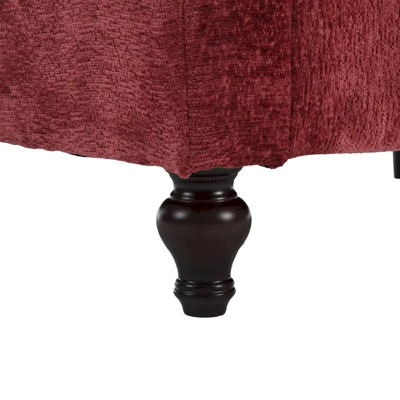 Red 68.9 Chenille 2-Seater Sofa with Detachable Cushions