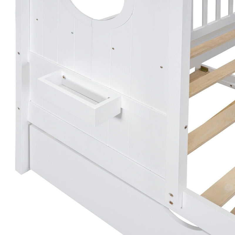 Queen Upholstered Bed with Wingback Headboard and Four Drawers