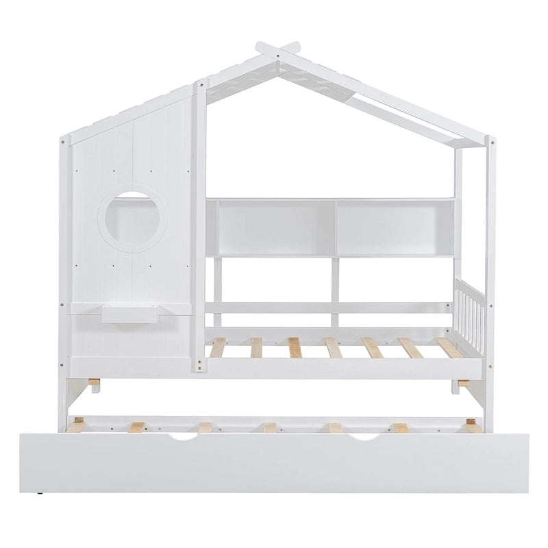 Queen Upholstered Bed with Wingback Headboard and Four Drawers