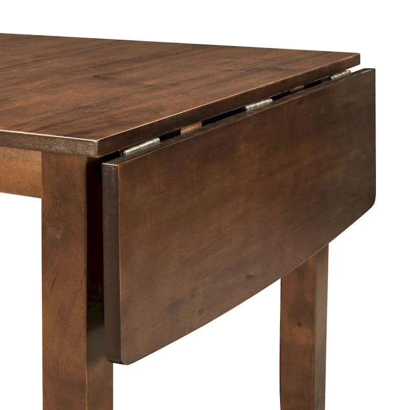 3-Piece Wooden Breakfast Nook Dining Table Set with Drop Leaf Table
