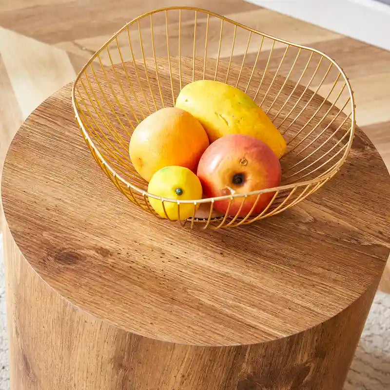 15.7 Modern Round Coffee Table with Fashionable Pattern and Stable Base for Living Room