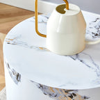 15.7 Modern Round Coffee Table with Fashionable Pattern and Stable Base for Living Room