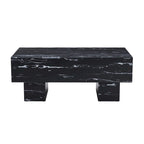 43.3 MDF Coffee Table with Black Marble Texture, 300lbs Capacity