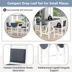 3-Piece Wooden Counter Height Dining Table Set with Drop Leaf Table & 2 Chairs