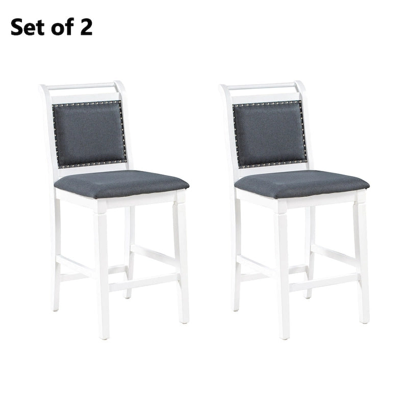 3-Piece Wooden Counter Height Dining Table Set with Drop Leaf Table & 2 Chairs