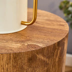 Modern 3-piece Round Coffee Table Set with Wood Grain Sticker Desktop for Living Room