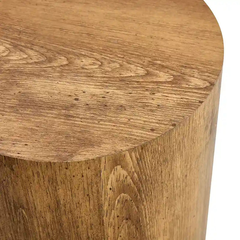 Modern 3-piece Round Coffee Table Set with Wood Grain Sticker Desktop for Living Room