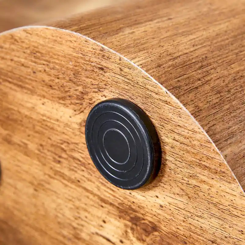 Modern 3-piece Round Coffee Table Set with Wood Grain Sticker Desktop for Living Room