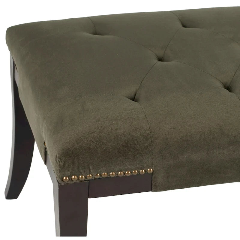 SAFAVIEH Leia Cream Tufted Nailhead Bench - 48Wx20Dx19H