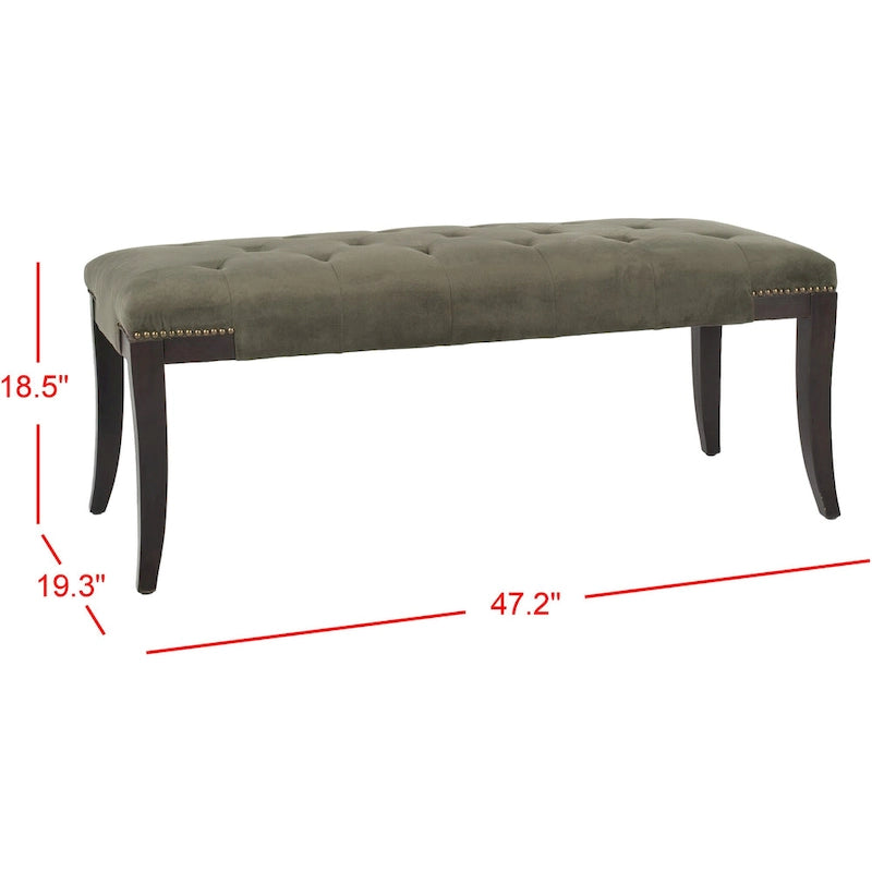 SAFAVIEH Leia Cream Tufted Nailhead Bench - 48Wx20Dx19H