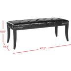 SAFAVIEH Leia Cream Tufted Nailhead Bench - 48Wx20Dx19H