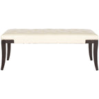 SAFAVIEH Leia Cream Tufted Nailhead Bench - 48Wx20Dx19H