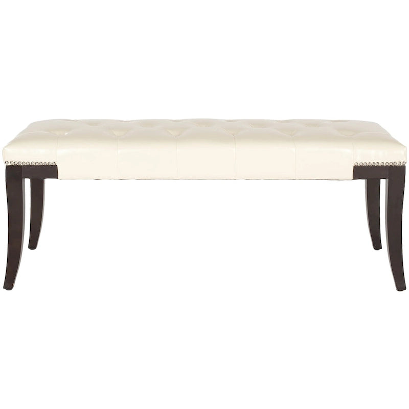 SAFAVIEH Leia Cream Tufted Nailhead Bench - 48Wx20Dx19H
