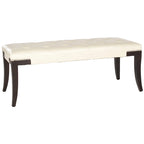 SAFAVIEH Leia Cream Tufted Nailhead Bench - 48Wx20Dx19H