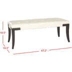 SAFAVIEH Leia Cream Tufted Nailhead Bench - 48Wx20Dx19H