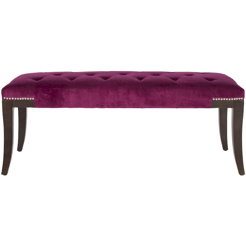 SAFAVIEH Leia Cream Tufted Nailhead Bench - 48Wx20Dx19H