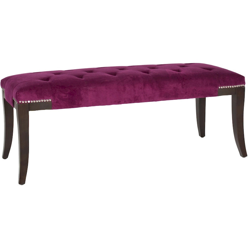 SAFAVIEH Leia Cream Tufted Nailhead Bench - 48Wx20Dx19H