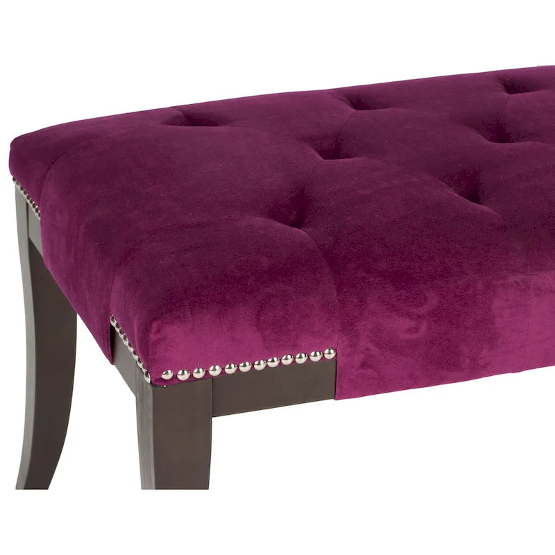 SAFAVIEH Leia Cream Tufted Nailhead Bench - 48Wx20Dx19H