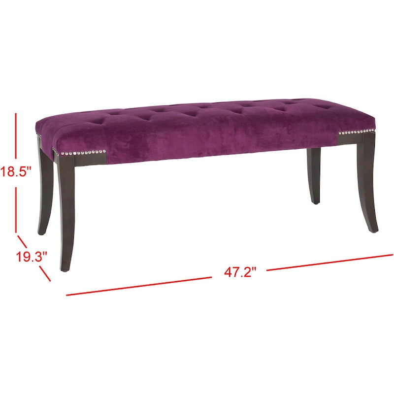 SAFAVIEH Leia Cream Tufted Nailhead Bench - 48Wx20Dx19H