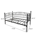 Twin Size Black Metal Vintage Daybed