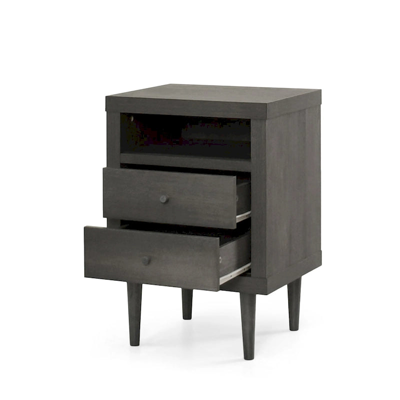 Mid-Century 2-Drawer Nightstand - Multiple Colors