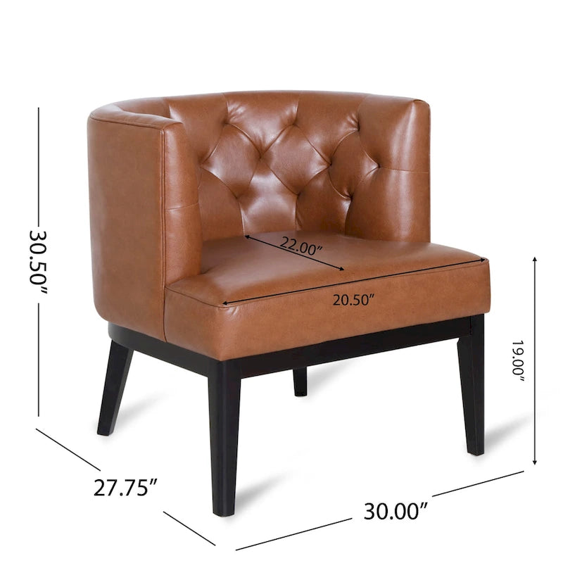 Clough Fabric or Faux Leather Tufted Accent Chair by Christopher Knight Home