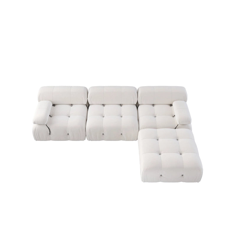 L-shape Velvet Modern Sectional Sofa Soft Couch