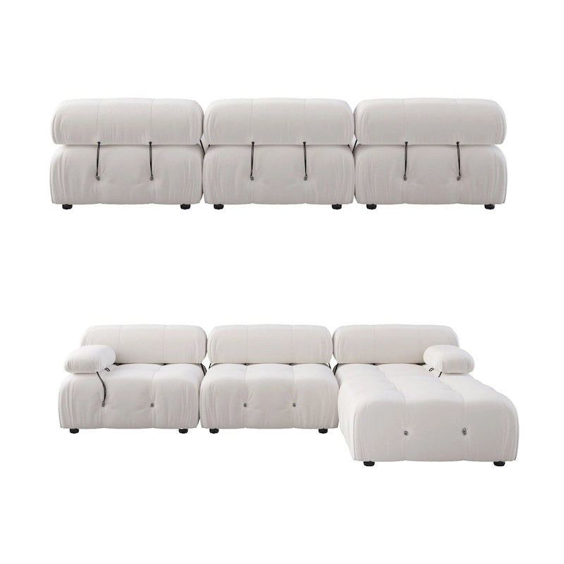 L-shape Velvet Modern Sectional Sofa Soft Couch