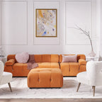 L-shape Velvet Modern Sectional Sofa Soft Couch