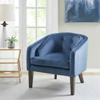 Madison Park Cora Blue Upholstered Tufted Mid-Century Accent Chair
