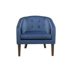 Madison Park Cora Blue Upholstered Tufted Mid-Century Accent Chair