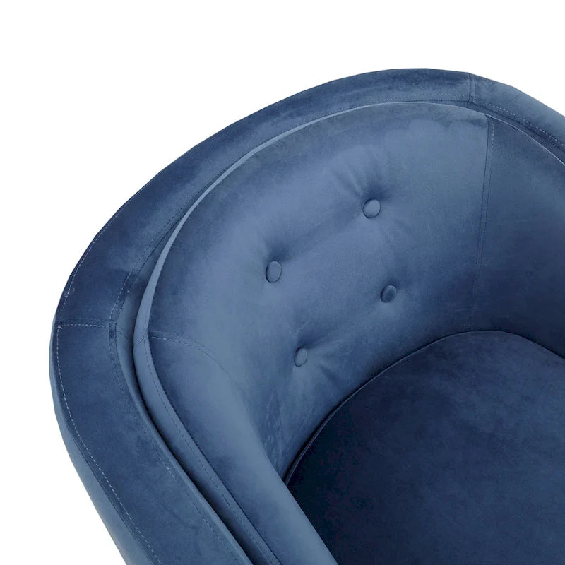 Madison Park Cora Blue Upholstered Tufted Mid-Century Accent Chair