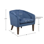 Madison Park Cora Blue Upholstered Tufted Mid-Century Accent Chair