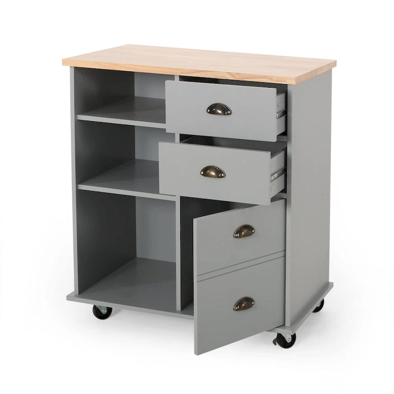 Provence Contemporary Kitchen Cart with Wheels by  - 31.50 W x 17.75 D x 34.50 H