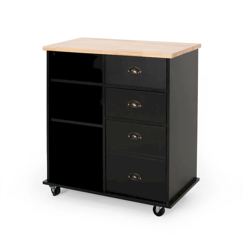 Provence Contemporary Kitchen Cart with Wheels by  - 31.50 W x 17.75 D x 34.50 H