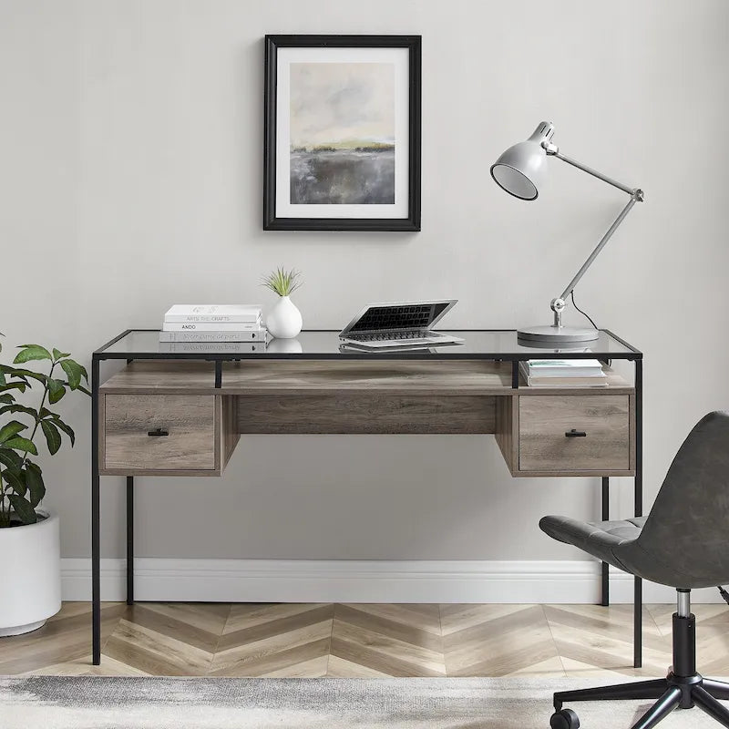 Middlebrook 56-inch Glass Top Writing Desk