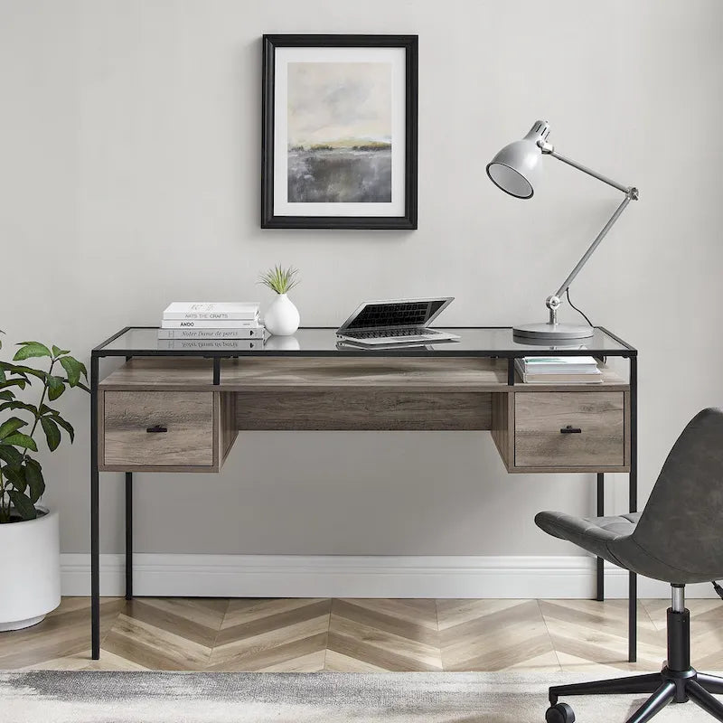 Middlebrook 56-inch Glass Top Writing Desk