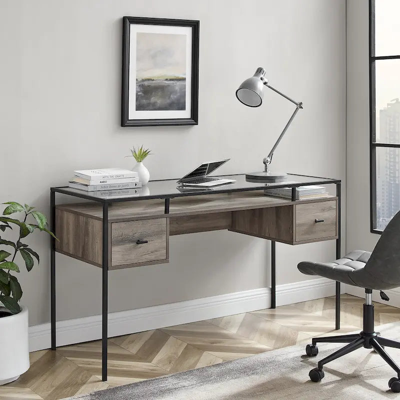 Middlebrook 56-inch Glass Top Writing Desk