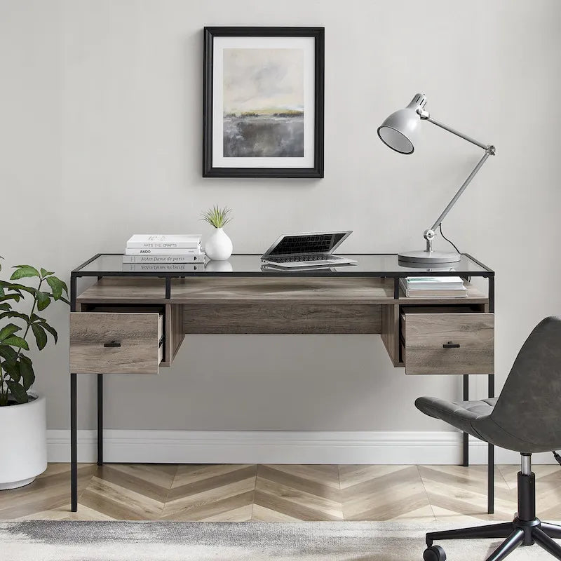 Middlebrook 56-inch Glass Top Writing Desk