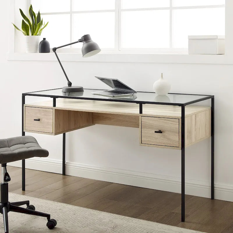 Middlebrook 56-inch Glass Top Writing Desk
