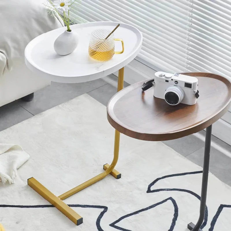 Brown C-shaped Side Table