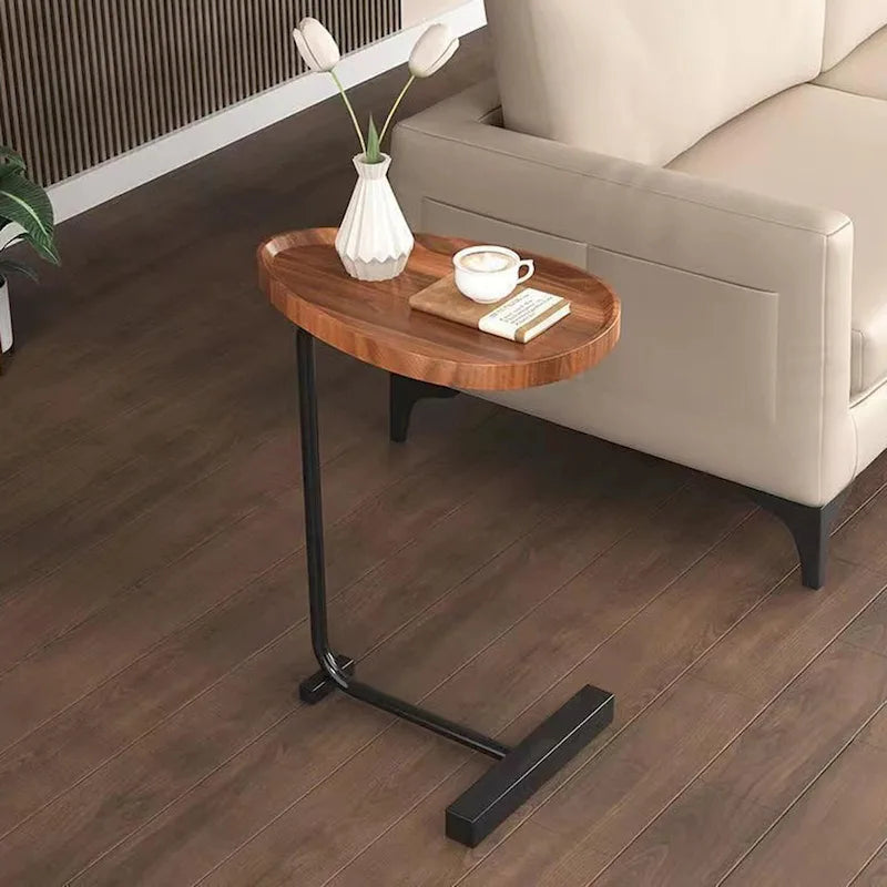 Brown C-shaped Side Table